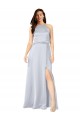 Long Sleeveless Silky Satin Fog A-Line Formal Evening Dress
