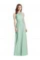Long Sleeveless Soft Chiffon Mint Green A-Line Semi Formal Evening Dress