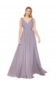 Long Sleeveless Soft Chiffon Dusty Rose A-Line Formal Evening Gown