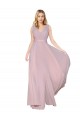 Long Sleeveless Soft Chiffon Primrose A-Line Formal Evening Dress