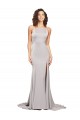 Sweep Train Sleeveless Stretch Satin A-Line Formal Evening Dress