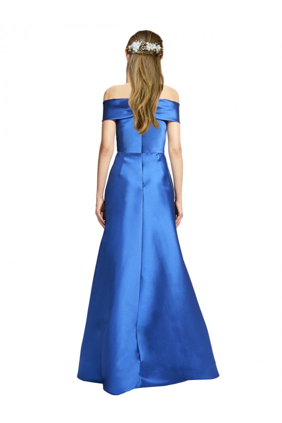 Long Sleeveless Satin A-Line Black Tie Evening Dress