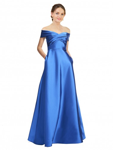 Long Sleeveless Satin A-Line Black Tie Evening Dress for Sale