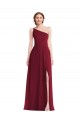 Long Sleeveless Soft Chiffon Burgundy A-Line Semi Formal Evening Dress