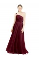 Long Sleeveless Tulle Burgundy A-Line Semi Formal Evening Dress