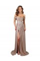 Long Sleeveless Sequin Champagne A-Line Formal Evening Dress