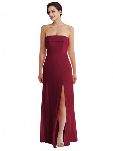 Long Sleeveless Soft Chiffon Burgundy A-Line Formal Evening Gown for Sale