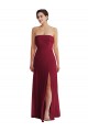 Long Sleeveless Soft Chiffon Burgundy A-Line Formal Evening Gown