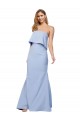 Long Sleeveless Stretch Crepe Light Sky Blue A-Line Formal Dress