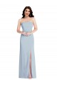 Long Sleeveless Stretch Crepe Light Sky Blue A-Line Formal Evening Dress