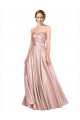 Long Sleeveless Stretch Satin A-Line Black Tie Evening Dress