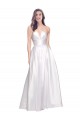 Long Sleeveless Stretch Satin White A-Line Formal Evening Dress