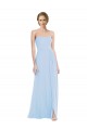 Long Sleeveless Soft Chiffon Light Sky Blue Sweetheart A-Line Evening Dresses