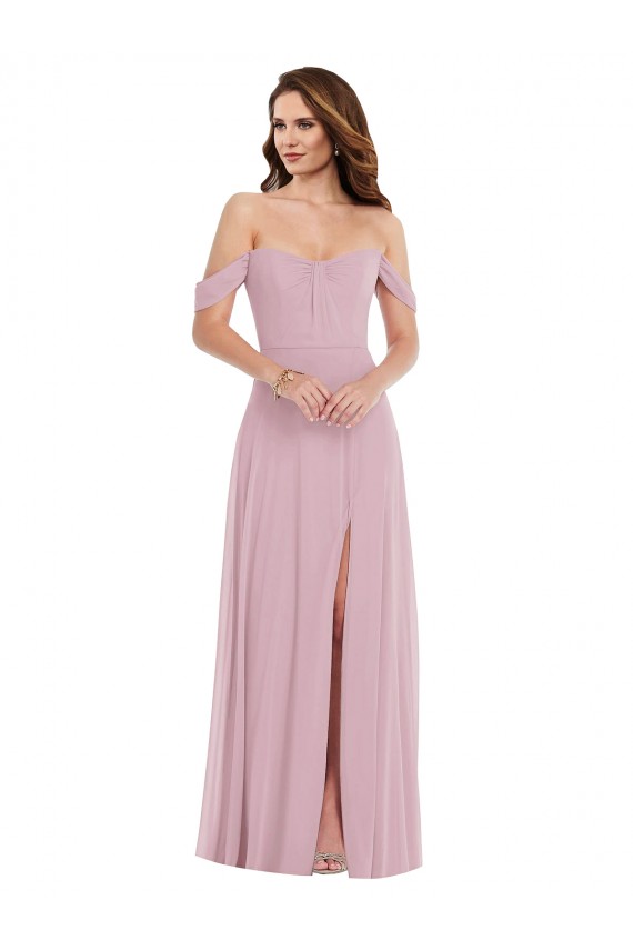 Long Sleeveless Soft Chiffon Primrose A-Line Black Tie Evening Dress