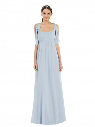Long Sleeveless Soft Chiffon Sea Glass A-Line Semi Formal Evening Dress for Sale