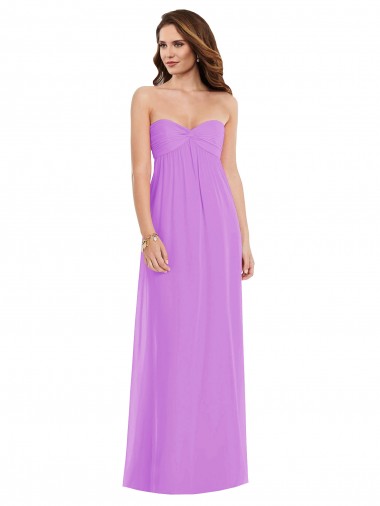 Long Sleeveless Soft Chiffon Violet A-Line Semi Formal Evening Dress for Sale