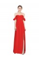 Long Sleeveless Stretch Crepe Red A-Line Formal Evening Dress