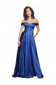 Sweep Train Sleeveless Stretch Satin Royal Blue A-Line Formal Evening Dress