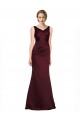 Long Sleeveless Satin Burgundy A-Line Black Tie Evening Dress