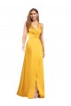 Long Sleeveless Silky Satin A-Line Formal Dress