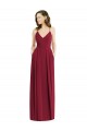 Long Sleeveless Soft Chiffon Burgundy Spaghetti Straps A-Line Semi Formal Evening Dress