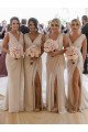 Long Sleeveless Soft Chiffon Champagne A-Line Evening Dress