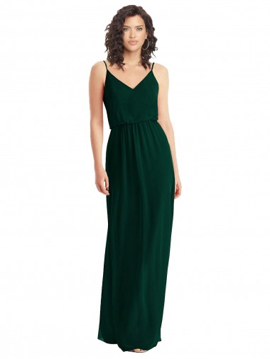 Long Sleeveless Soft Chiffon Ever Green A-Line Semi Formal Evening Dress for Sale