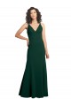 Long Sleeveless Stretch Crepe Midnight Green A-Line Formal Dress