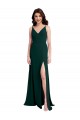 Long Sleeveless Stretch Crepe Midnight Green A-Line Formal Evening Dress