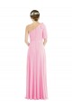 Long Sleeveless Soft Chiffon Barely Pink Trumpet Semi Formal Evening Dress