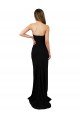 Long Sleeveless Stretch Crepe Black Column Formal Evening Dress