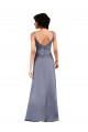 Long Sleeveless Silky Satin Black Column Formal Evening Dress