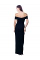 Long Sleeveless Stretch Crepe Black Off the Shoulder Mermaid Formal Dress