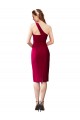 Cocktail Length Sleeveless Stretch Crepe Black Sheath Formal Evening Dress