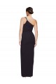 Long Sleeveless Stretch Crepe Black Sheath Formal Evening Dress