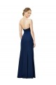 Long Sleeveless Stretch Crepe Black Sheath Formal Dress