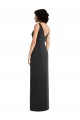 Long Sleeveless Spandex Black Sheath Formal Evening Dress
