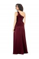 Long Sleeveless Silky Satin Burgundy A-Line Formal Evening Dress