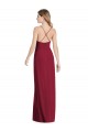Long Sleeveless Soft Chiffon Burgundy Spaghetti Straps A-Line Semi Formal Evening Dress