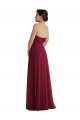 Long Sleeveless Soft Chiffon Burgundy A-Line Formal Evening Gown