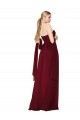 Long Sleeveless Soft Chiffon Burgundy Sweetheart A-Line Formal Evening Dress