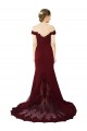 Sweep Train Sleeveless Stretch Crepe & Lace Burgundy Gold Mermaid Formal Evening Dress