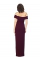 Long Sleeveless Stretch Crepe Burgundy Gold Sheath Formal Evening Dress