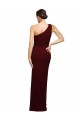 Long Sleeveless Stretch Crepe Burgundy Gold Sheath Black Tie Evening Dress