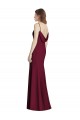 Long Sleeveless Stretch Crepe Burgundy Gold Trumpet Semi Formal Evening Dress