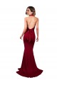 Long Sleeveless Spandex Burgundy Mermaid Formal Evening Dress