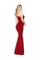 Long Sleeveless Stretch Crepe Burgundy Mermaid Formal Evening Dress
