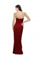 Long Sleeveless Stretch Crepe Burgundy Sheath Evening Dress