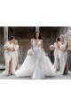 Long Sleeveless Soft Chiffon Champagne A-Line Evening Dress