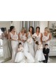 Long Sleeveless Soft Chiffon Champagne A-Line Evening Dress